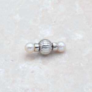 Bracciale di Perle con Chiusura Pallina a Righe