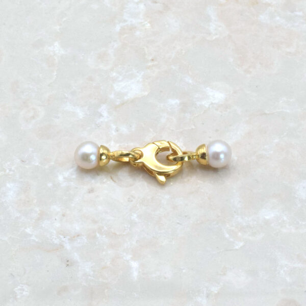 Bracciale di Perle con Chiusura a Moschettone Tondo