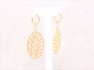 Orecchini foglie di palma oro giallo